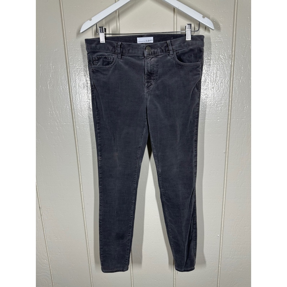 LOFT Corduroy Pants Womens 4 Gray Modern Skinny Fine Wale 5-Pocket Casual 7760